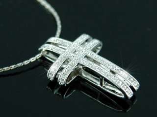3D Cross Pendant Necklace use Swarovski Crystal SN070  