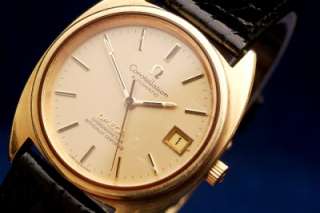 Omega Constellation Chronometer Automatic Gold/Black Leather, Mens 