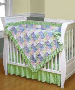 Soft Baby 4 piece All Cotton Patchwork Crib Set  Overstock
