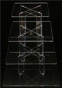 TIER SQUARE ACRYLIC CUPCAKE PARTY WEDDING CAKE STAND  