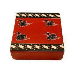 African Soapstone Red Jewelry Box (Kenya)  