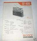 sony mdl cf 400 am fm cassette recorder service manual