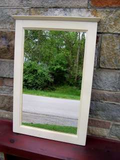 PRiMiTiVE HANDCRAFTED ANTIQUE WHITE COUNTRY COTTAGE MIRROR / VT  