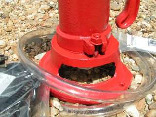GARDEN FOUNTAIN Cast Iron Water Well Hand Pump COMPLETE set RED  
