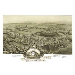  1892 Edwardsville Pennsylvania, Birds Eye Map