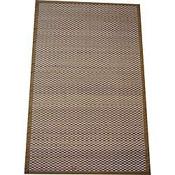 Asian Hand woven White Checkered Bamboo Rug (2 x 3)  
