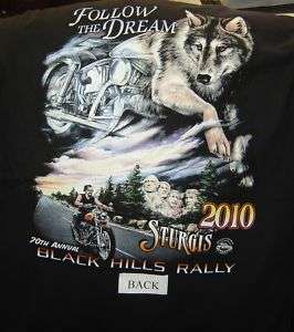2010 Sturgis Wolf, Rushmore, Harley, Motorcycle,Tshirts  