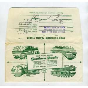  Southern Pacific Railroad Ticket Jacket & Tickets 1965 