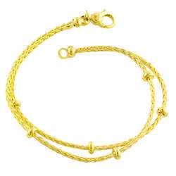 14k Yellow Gold Double Braided Rope Bracelet  Overstock