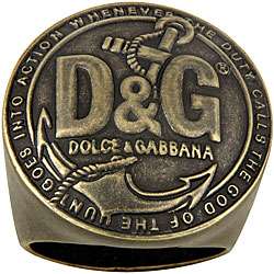 Dolce & Gabbana Mens Golden Pewtertone Ring  