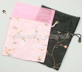 WHOLESALE 50PCS CHINESE SILK & VOILE CANDY BAGS  