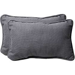 Pillow Perfect Grey Textured Solid Toss Pillows (Set of 2)   