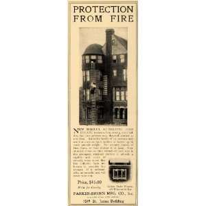  1905 Ad Model Automatic Fire Escape Firm Strong Steel 