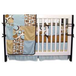 Trend Lab Geo Teal and Brown 4 piece Crib Bedding Set  Overstock