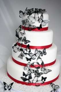 20 Black Butterflies for Cakes and Decorations  