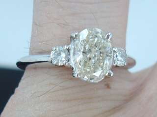 carat Oval & Round Diamond 14kt White Gold engagement wedding ct Ring 