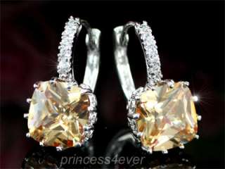 Carat Amber Simulated Sapphire Dangle Earrings SE342  