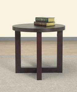 Wenge Round End Table  Overstock