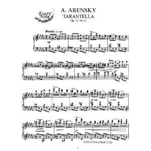 Arensky Tarantella Op. 36, No. 22 Instantly  and print sheet 