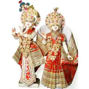  Radha and Krishna (Bedecked in Garments for Worship at 