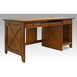 Newport Country Style Home Office Oak Desk  Overstock