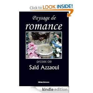 Paysage de romance (French Edition) Said Azzaoui  Kindle 