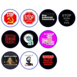  Set of 10 Stop Sopa / Pipa 2.25 Badge Pinback Button 