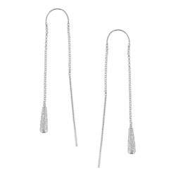 14k White Gold Diamond Threader Earrings (1/10 TDW)  