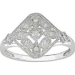 10k White Gold Diamond Openwork Ring  