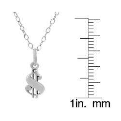 Sterling Silver Childrens Dollar Sign Necklace  