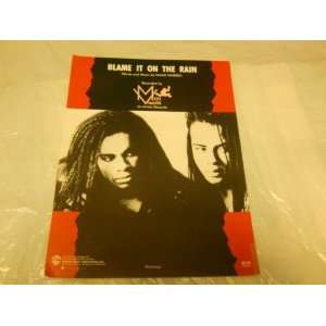 BLAME IT ON THE RAIN MILLI VANILLI 1989 SHEET MUSIC FOLDER 572 BLAME 