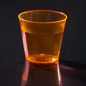  1 oz. Neon Orange Hard Plastic Shot Cup 50 / Pack 