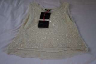 NWT CYNTHIA ROWLEY Sequins Sleeveless Silk Shirt Size M  