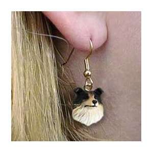 Collie   Dog Figurine Jewelry   Hook Earrings