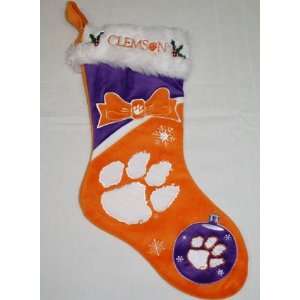  Clemson Tigers Orange Purple Logo Plush Stocking Sports 