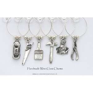   Boys Toys Wine Glass Charms   Unusal Gifts For Men: Kitchen & Dining