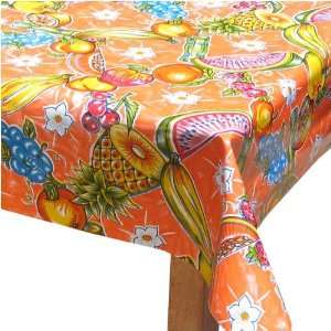 Tropical Fruit Oilcloth Table Cloth   orange (48 x 84):  