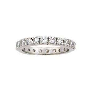  Sterling Silver with Cubic Zirconia Eternity Band Jewelry
