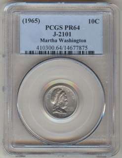 1965) 1759 Martha Washington Dime Trial Coin Extremely Rare  