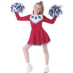  Kids Red Pep Ralley Cheerleader Costume (Size: Small 6 8 