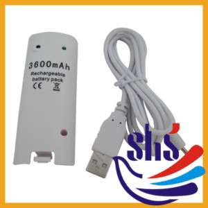 Charger USB+Battery 3600mAh for Wii Remote Controller  