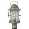 NEW 1 Light Nautical Outdoor Post Lamp Lighting Fixture, Pewter, Clear 