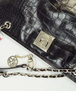 DKNY NWT Dark Brown Soft Croco Leather Shoulder Bag Handbag R3111805 $ 