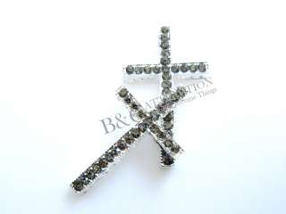   Crystal Rhinestones Cross Bracelet Connector Charm Bead 1pcs  