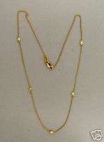   YELLOW GOLD 5 ROUND DIAMOND BY THE YARD NECKLACE 16 INCH CHAIN  