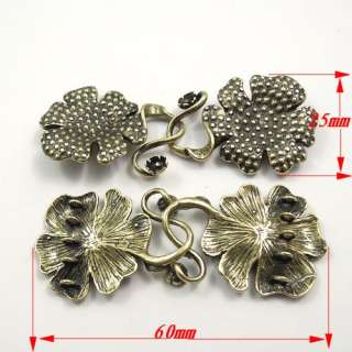 60*25mm Antique style bronze tone flower bracelet space bar jewelry 