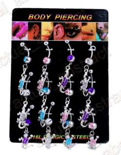 18G Navel Button rings Dangle stainless steel 48pcs  