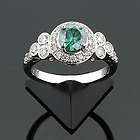 91 CT 14KW GREEN MOISSANITE DIAMOND TULIP PAVE RING items in OC 