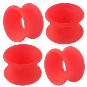  1/2 gauge 12mm   Red Implant grade silicone Double Flared 