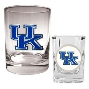  Kentucky Wildcats NCAA Rocks Glass And Shot Glass Set 